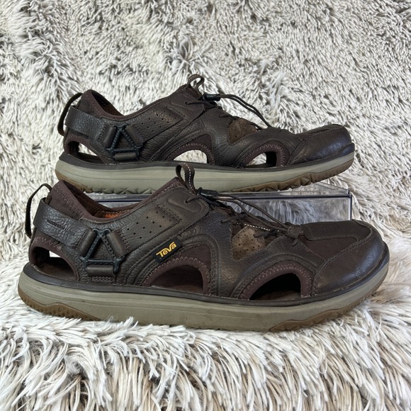 Teva Float Travel Men's 14 Brown Closed Toe Lace Sandals Hiking Walking Comfort - Picture 1 of 13